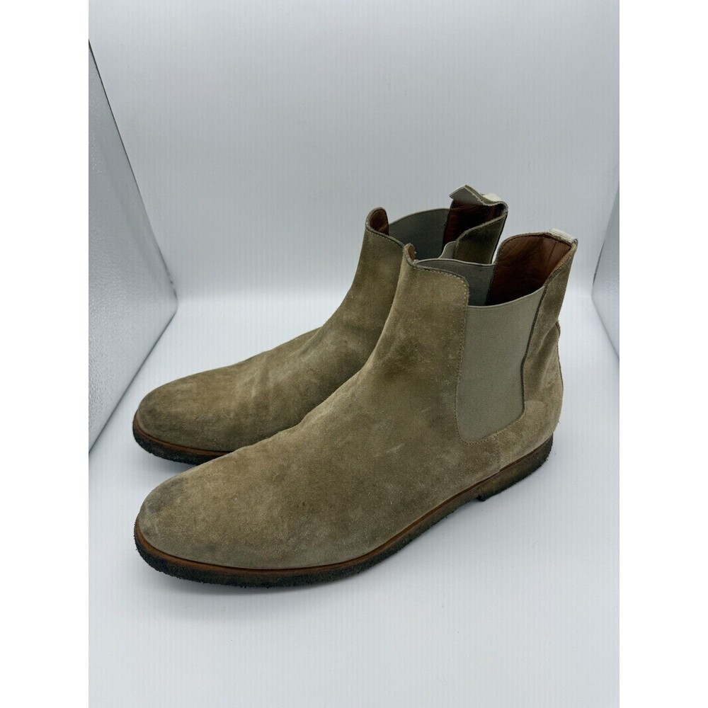 Common Projects Chelsea Boots Men US 13/EU 46 Tan Suede Minimalist PullOn Travel - Picture 2 of 8